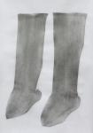 Dessin à  la mine de plomb de chaussettes grises misent à  plat inspiré des chaussettes de Niepce.